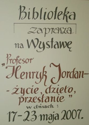 Profesor Henryk Jordan - wystawa